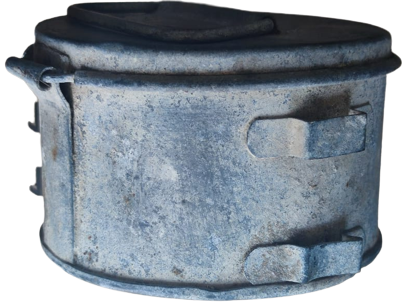 BİRİNCİ İKİNCİ DUNYA ŞAVAŞI RUTBELİ  SUBAY KARAVANA YEMEK SEFER TASI METALDEN KAPAKLI