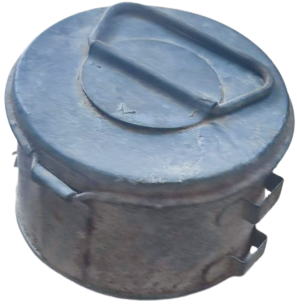 BİRİNCİ İKİNCİ DUNYA ŞAVAŞI RUTBELİ  SUBAY KARAVANA YEMEK SEFER TASI METALDEN KAPAKLI