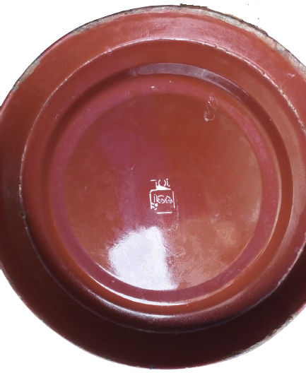 EMAYE KAPAKLI YANDAN CİFT TAŞIMA KULPLU KAHVERENGİ ÜZERİ BEYAZ DIŞI CİCEKLİ İÇERSİ BEYAZ EMAYE  8 LİTRELİK KOVA