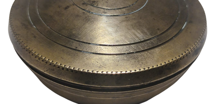 OSMANLI DÖNEMİ NADİR FORMDA SÜLEYMANİYE İŞİ KAPAKLI GELİN KINA TASI