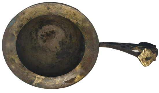 SÜLEYMANİYE DAMGALI EL İŞİ BRONZ NARGİLE  UZUN TAŞIMA KULPLU KÖMÜR KÖZLUK