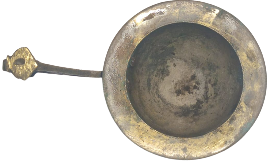 SÜLEYMANİYE DAMGALI EL İŞİ BRONZ NARGİLE  UZUN TAŞIMA KULPLU KÖMÜR KÖZLUK