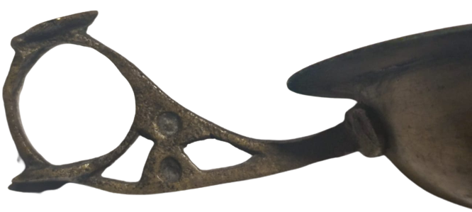 SÜLEYMANİYE DAMGALI EL İŞİ BRONZ NARGİLE  UZUN TAŞIMA KULPLU KÖMÜR KÖZLUK