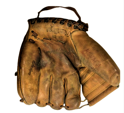 1960 USA RAWLİNGS THE FİNEST IN THE FIELD BEYZBOL ELDİVENİ PROFOSYENEL ELDE DİKİLMİŞ TAMAMI DERİ BAZI SPORCULARIN İSİMLERİ YAZMAKTA ÜZERİNDE