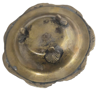 OSMANLI UFAK KAPAKLI PİRİNC GÜMÜŞ KAPLAMA KAHVE YANINDA SUNULAN LOKUM İKRAMLIK SAGAN