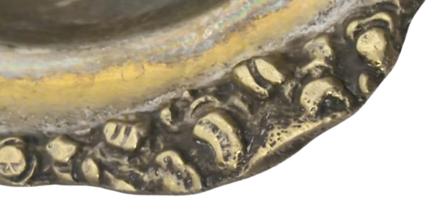 OSMANLI UFAK KAPAKLI PİRİNC GÜMÜŞ KAPLAMA KAHVE YANINDA SUNULAN LOKUM İKRAMLIK SAGAN