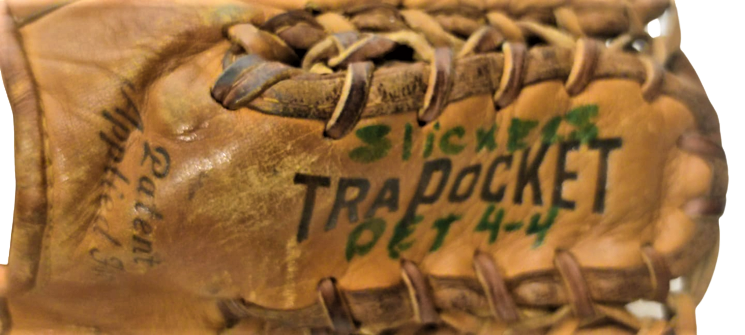 1960 USA SPALDING TRA POCKET BEYZBOL ELDİVENİ PROFOSYENEL ELDE DİKİLMİŞ TAMAMI DERİ BAZI SPORCULARIN İSİMLERİ YAZMAKTA ÜZERİNDE 