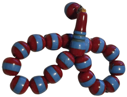 KATALİN BİLARDO TOPUNDAN CİFT RENK BORDO MAVİ TRABZONSPOR RENKLERİ 17 HABBE İMAME SALLAMA TESBİH