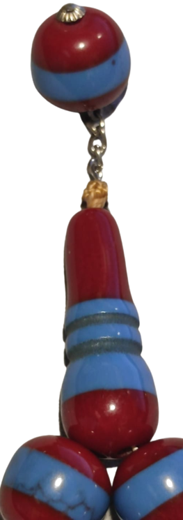 KATALİN BİLARDO TOPUNDAN CİFT RENK BORDO MAVİ TRABZONSPOR RENKLERİ 17 HABBE İMAME SALLAMA TESBİH