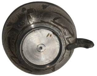 PİRİNC KULPLU ÜZERİ FUL KALEM EL  İŞLEME UFAK BOYDA  KULPLU CAMCAK  ZEMZEM İKRAMINDA İÇMEK İÇİN KULLANILAN