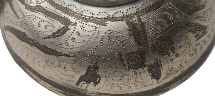 PİRİNC KULPLU ÜZERİ FUL KALEM EL  İŞLEME UFAK BOYDA  KULPLU CAMCAK  ZEMZEM İKRAMINDA İÇMEK İÇİN KULLANILAN