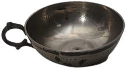 PİRİNC KULPLU ÜZERİ FUL KALEM EL  İŞLEME UFAK BOYDA  KULPLU CAMCAK  ZEMZEM İKRAMINDA İÇMEK İÇİN KULLANILAN