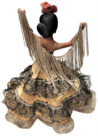 1960 LATERNALI MÜZİKLE DÖNEREK DANS EDEN İSPANYOL BEBEK  BALERİN ELBİSELİ  ALT KAİDESİ CEVRİLEREK KURULMAKTADIR