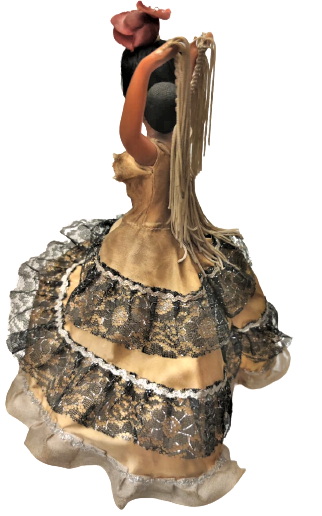 1960 LATERNALI MÜZİKLE DÖNEREK DANS EDEN İSPANYOL BEBEK  BALERİN ELBİSELİ  ALT KAİDESİ CEVRİLEREK KURULMAKTADIR