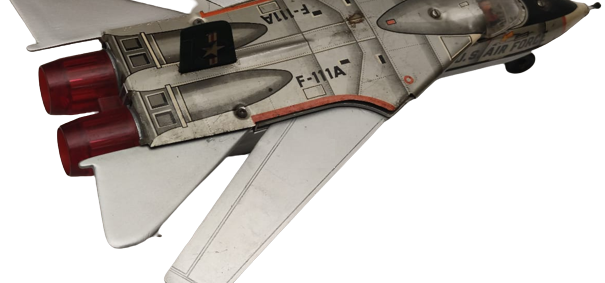 JAPAN -T.N TİN LİTHO GRUMMAN F111A US AIR FORCE ASKERİ SAVAŞ JETİ  TENEKE KANATLAR ACILIR PLASTİK PİLLİ UCAK TOYS JET UCAK