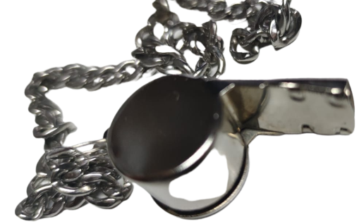 ZİNCİRLİ METAL DÜDÜK POLİCE METAL MANTARLI ÜFLEME DÜDÜK SINYAL İŞARET YARDIM CAGIRMA POLİS DÜDÜGÜ KROM KAPLAMA 