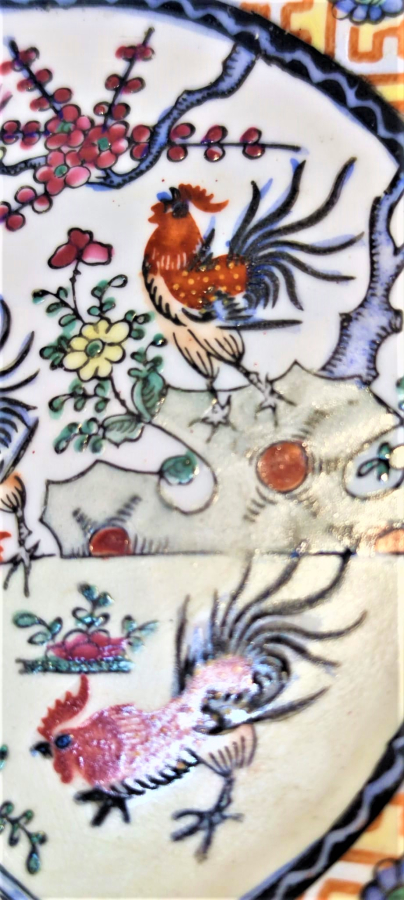 EL CİZİM EL BOYAMA KUŞLAR CİCEKLER CANLI RENKLER VE DESENLİ PORSELEN DUVAR TABAK HAND MADE CHINA TYPE