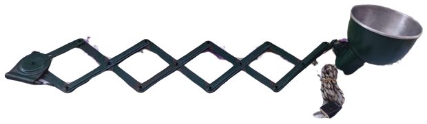 1920 AMERİKA USA ENDUSTRİEL AKROBAT MAKAS SİSTEMLİ ACMA KAPAMA LAMBA CALIŞMA AYDINLATMA METAL İPEK KABLO 1.5 METRE UZANABİLEN ALUMİNYUM KAFA