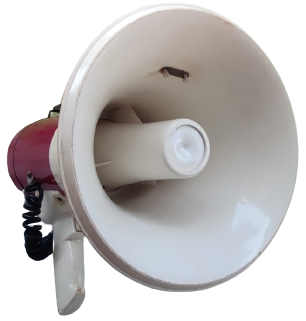 1970 JAPAN MEGAPHONE UM 2 8PSC HAVALI MEGAFON MİKROFONDAN KONUŞMA KIRMIZI BEYAZ TAŞINABİLİR PİLLİ KONUŞMA MEGAFONU 