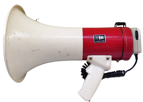 1970 JAPAN MEGAPHONE UM 2 8PSC HAVALI MEGAFON MİKROFONDAN KONUŞMA KIRMIZI BEYAZ TAŞINABİLİR PİLLİ KONUŞMA MEGAFONU 