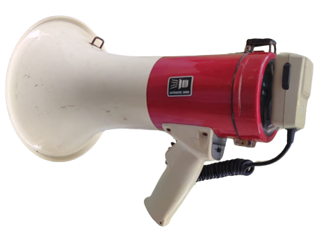 1970 JAPAN MEGAPHONE UM 2 8PSC HAVALI MEGAFON MİKROFONDAN KONUŞMA KIRMIZI BEYAZ TAŞINABİLİR PİLLİ KONUŞMA MEGAFONU 