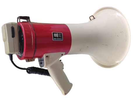 1970 JAPAN MEGAPHONE UM 2 8PSC HAVALI MEGAFON MİKROFONDAN KONUŞMA KIRMIZI BEYAZ TAŞINABİLİR PİLLİ KONUŞMA MEGAFONU 