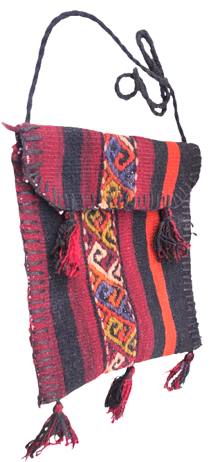 CANLI RENKLERDE  COBAN AZIK HEYBESİ YUN KÖK BOYAMA EL YAPIMI TAMAMI ASKI İPLİ 