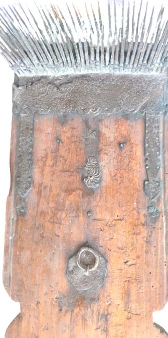 OSMANLI AHŞAP CELİK DÖGME CİVİLİ TARAK HALI DÖKUMADA KULLANILAN  YÜN İP YAPILAN AHŞABI TENEKE SÜSLEMELİ  CİVİLİ YÜN TARAGI