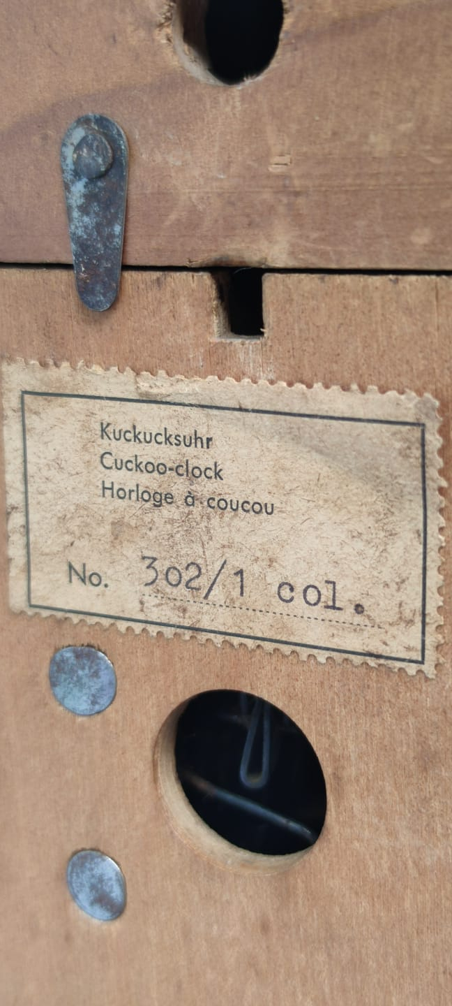 ALMAN KUCKUCKSUHR CUCKOO CLOCK HORLOGE A COUCOU NO 302/1 COL KOMPLE EL YAPIM AHŞAP KASA PİRİNC MAKİNA SARKACLI GUGUKLU SAAT 
