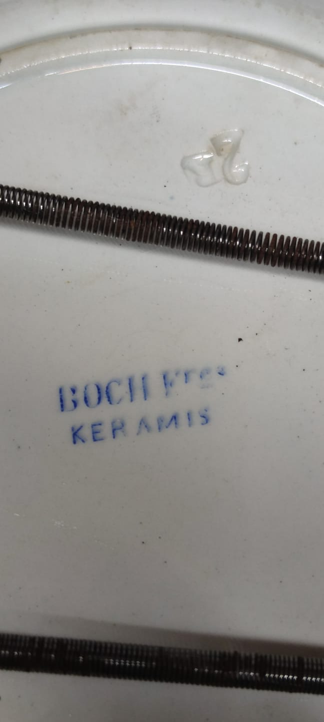 1800 CORCOVADO PORSELEN DUVAR TABAGİ BEYAZ MAVİ ZEMİNDE VAGONDA GİDENLER 