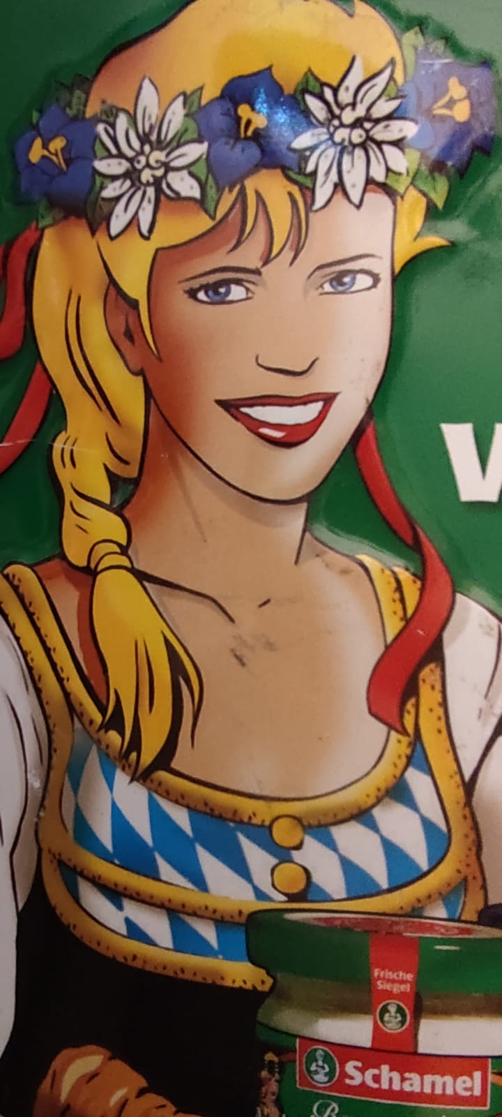 TENEKE BASKI KABARTMALI SCHAMEL MEERRETTİCH MEERRETTİCH JEDE SPEİSE TABELA  RECEL MARMELAT REKLAMLI TABELA