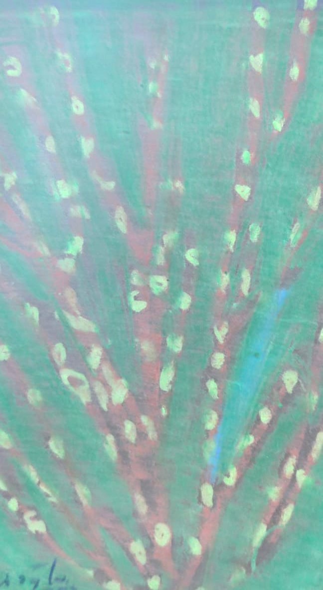 1979 İBRAHİM CİFTCİOĞLU RESSAM SANATCI İMZALI KARTON ÜZERİNE GUAJ CALIŞMA  ORJİNAL CERCEVESİNDE