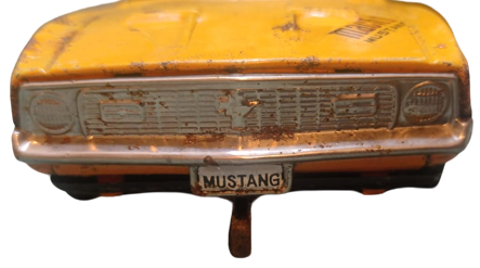 TAIYO JAPAN FORD MACH 1 MUSTANG TOYS TENEKE OYUNCAK ARABA PORTAKAL RENKDE İCERSİNDE POLİS CAKAR  İŞARET LAMBASI PİLLİ YARIŞ OTO