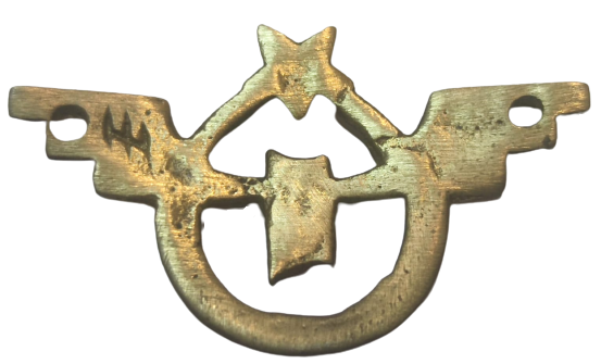 1940 TCDD TÜRKİYE CÜMHÜRİYETİ DEVLET DEMİRYOLLARI MAKİNİST ŞAPKA TEREK ÜZERİ BRÖVESİ 1 ADET PİRİNC EL TESVİYE İŞİ