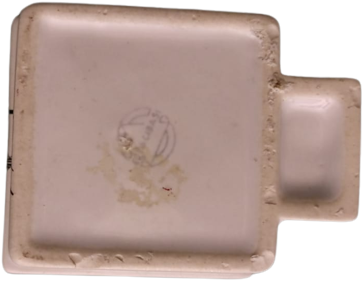 1962 İKİNCİ İMAR KÖNGRESİ ECZACI FABRİKASI BAŞI SERAMİK  EV ŞEKLİNDE BACALI KÜLLÜK ECZACIBAŞI DAMGALI SERAMİK KÜLTABLASI