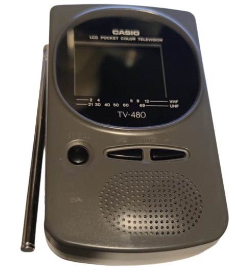 1993 CASIO TV-480 2" LCD TELEVİZYON PİLLİ ORJINAL KILIFINDA  CASIO COMPUTER CO LTD TOKYO JAPAN 