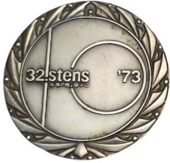 32. SREND  SARAJOVA  73 WORLD TABLE TENNIS  CHAMPİONSHIPS APRIL 1973 SARAJAVO YUGOSLAVİA MADEL KUTUSUNDA MADALYA