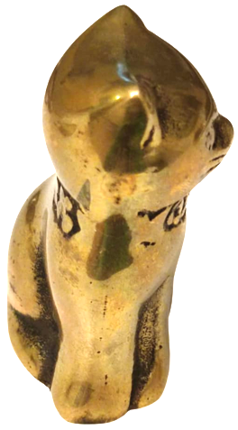 SARI PİRİNC YAVRU KEDİ BOYNUNDA TASMALI OTURAN COK SEVİMLİ MİNİK YAVRU KEDİ BİBLOSU  7 CM BOYUNDA