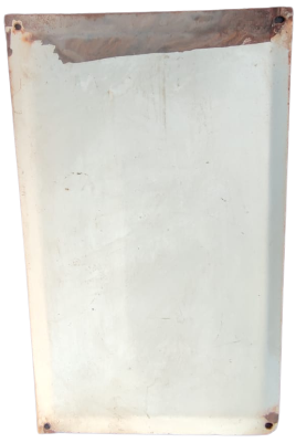 1970 BEYAZ ZEMİN ÜZERİNE SİYAH VE KIRMIZI RENKDE İŞARETLENMİŞ  KURU KAFA METAL TEHLİKE UYARISI TABELASI