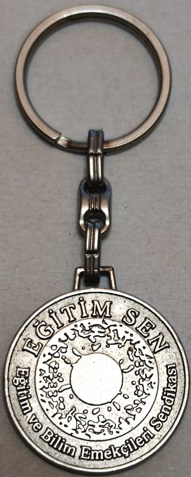 5 EKİM DUNYA ÖGRETMENLER GÜNÜ EGİTİM SAGLIK SENDİKA HAKKINA SAHİP CIK  EGİTİM SEN METAL ANAHTARLIK