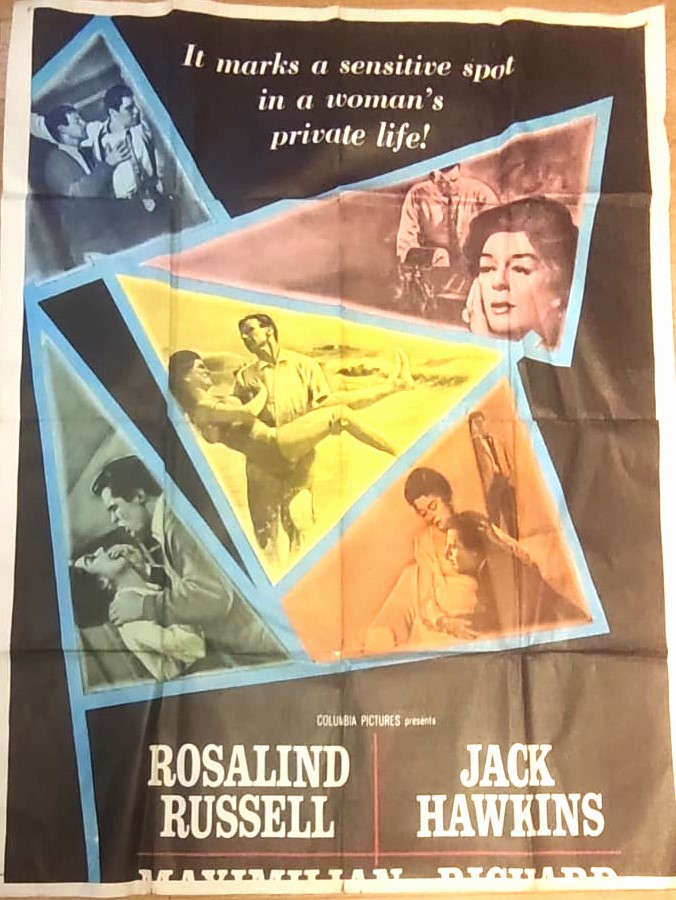 1962 FİVE FİNGER EXERCİSE ROSALİND RUSSELL JACK HAWKINS BEŞ PARMAK EKSERSİZİ FİLM AFİŞİ BUYUK BOYDA ORJİNAL BASKI FİLMİN TANITIMINDA KULLANILMIŞ NADİR ÜRÜNDÜR 
