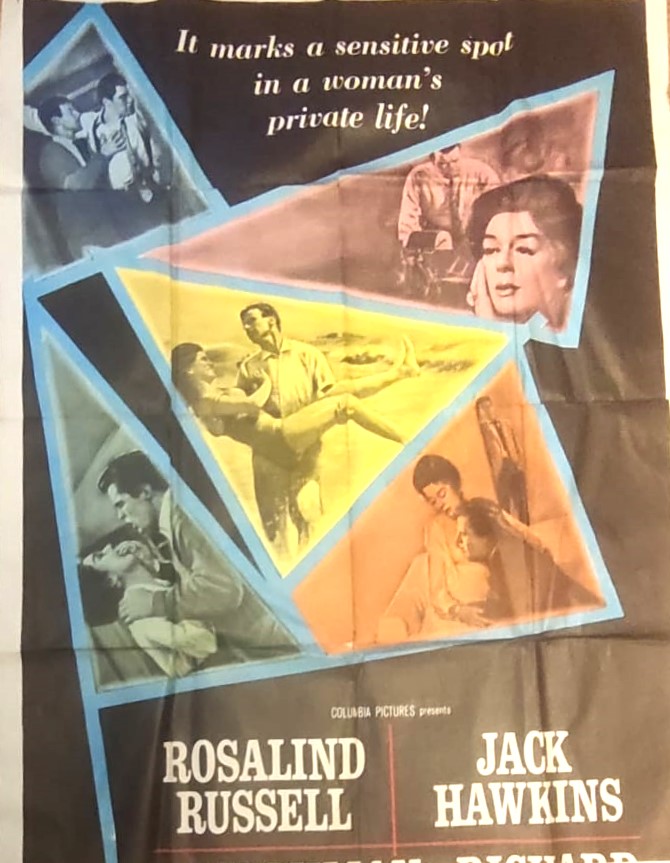 1962 FİVE FİNGER EXERCİSE ROSALİND RUSSELL JACK HAWKINS BEŞ PARMAK EKSERSİZİ FİLM AFİŞİ BUYUK BOYDA ORJİNAL BASKI FİLMİN TANITIMINDA KULLANILMIŞ NADİR ÜRÜNDÜR 