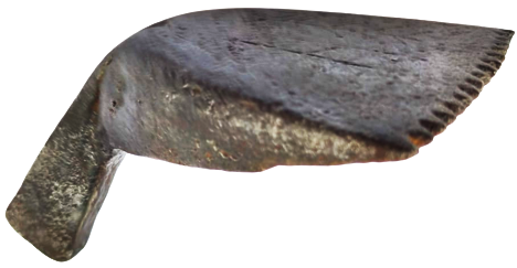 OSMANLI SICAK DÖGME DEMİR EL YAPIM KİRKİT ÜZERİ AGAC KALEM İŞLEMELİ HALI DÖKUMADA SIRALARIN SIKLANMASI İCİN HALIYA VURULAN HALI TARAGI