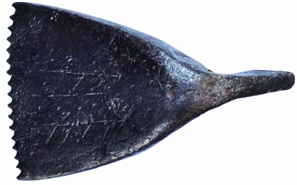 OSMANLI SICAK DÖGME DEMİR EL YAPIM KİRKİT ÜZERİ AGAC KALEM İŞLEMELİ HALI DÖKUMADA SIRALARIN SIKLANMASI İCİN HALIYA VURULAN HALI TARAGI