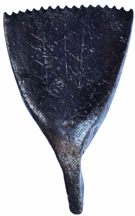 OSMANLI SICAK DÖGME DEMİR EL YAPIM KİRKİT ÜZERİ AGAC KALEM İŞLEMELİ HALI DÖKUMADA SIRALARIN SIKLANMASI İCİN HALIYA VURULAN HALI TARAGI