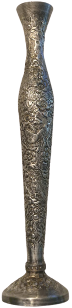 DÖGME BAKIR ÜZERİ GÜMÜŞ KAPLAMA ÜZERİ TAMAMEMEN EL İŞLEMELİ KUŞLAR CİCEKLER TABANINDA BULUNAN  DALGIC GÜMÜŞ DAMGALI 