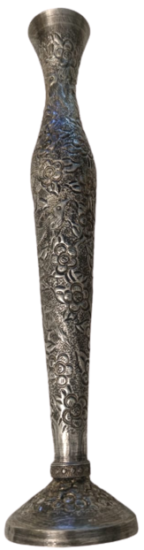 DÖGME BAKIR ÜZERİ GÜMÜŞ KAPLAMA ÜZERİ TAMAMEMEN EL İŞLEMELİ KUŞLAR CİCEKLER TABANINDA BULUNAN  DALGIC GÜMÜŞ DAMGALI 