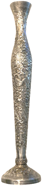 DÖGME BAKIR ÜZERİ GÜMÜŞ KAPLAMA ÜZERİ TAMAMEMEN EL İŞLEMELİ KUŞLAR CİCEKLER TABANINDA BULUNAN  DALGIC GÜMÜŞ DAMGALI 