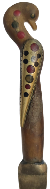 OSMANLI BOYNUZ SAPLI UZERİ İŞLEMELİ TAMAMI  EL YAPIM MEKTUP ZARF ACACAGI KOPLE PİRİNC