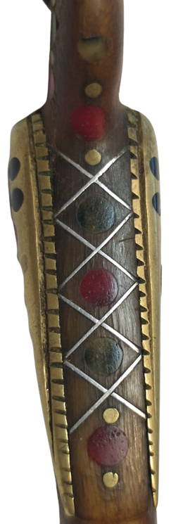 OSMANLI BOYNUZ SAPLI UZERİ İŞLEMELİ TAMAMI  EL YAPIM MEKTUP ZARF ACACAGI KOPLE PİRİNC